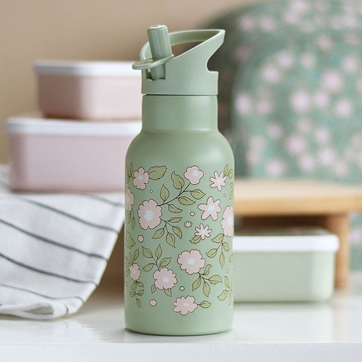 A Little Lovely Company stainless steel drinking bottle Blossoms-sage