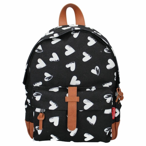 Kidzroom backpack Black & White HEARTS
