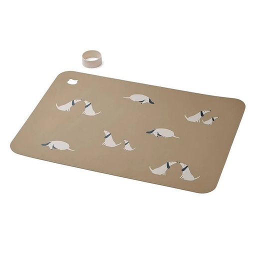 Liewood Jude silicone placemat Dog / Oat mix