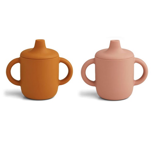 Liewood Neil sippy cup 2-pack Dark rose/mustard mix