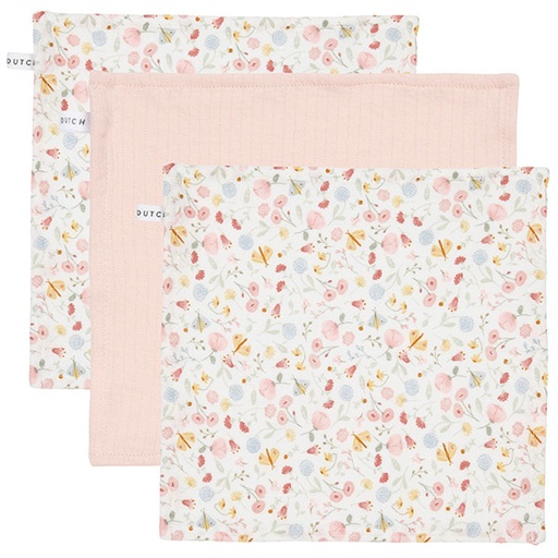 Little Dutch facecloths Flowers & Butterflies/Pure Soft Pink