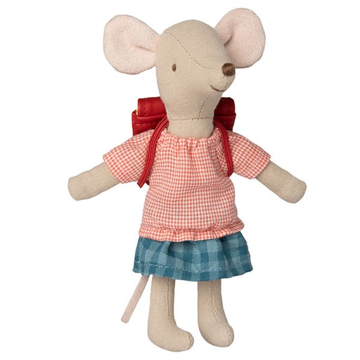Maileg Tricycle mouse big sister with bag Red