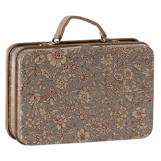 Maileg metal suitcase Blossom Grey