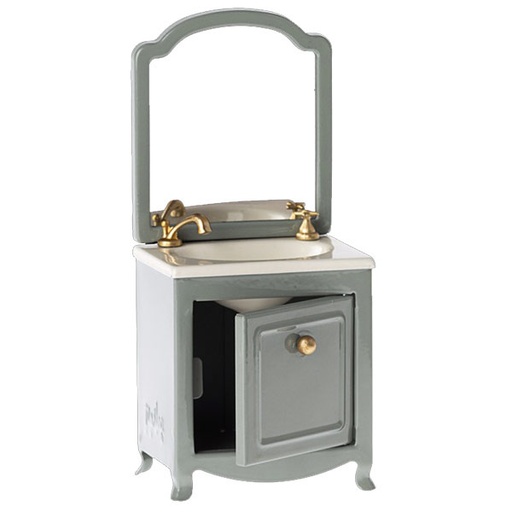 Maileg sink dresser with mirror Dark Mint