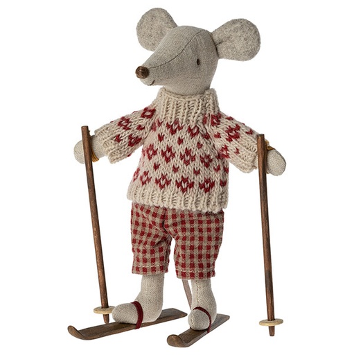 Maileg winter mouse with ski set mother