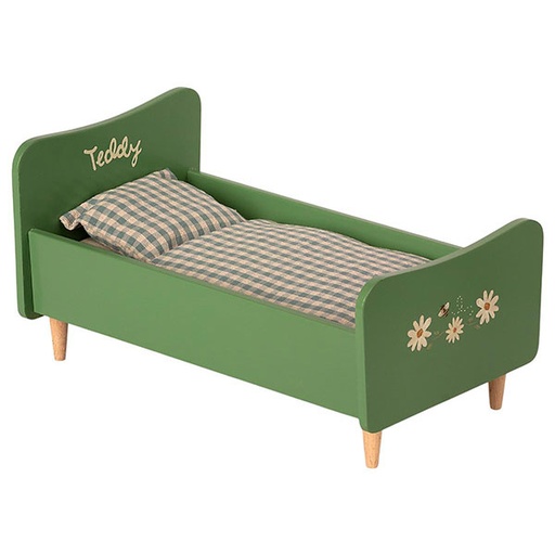 Maileg wooden bed Teddy dad - Dusty green 26cm