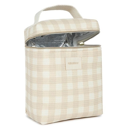 Nobodinoz Concerto cooler and lunch bag Ivory Checks