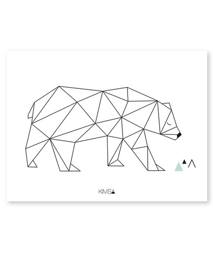 Poster bear geometric - Lilipinso