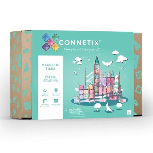 Connetix Tiles 106 Piece Pastel Ball Run Pack magnetic blocks