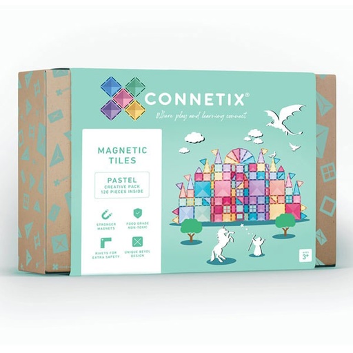 Connetix Tiles 120 Piece Pastel Creative Pack magnetic blocks