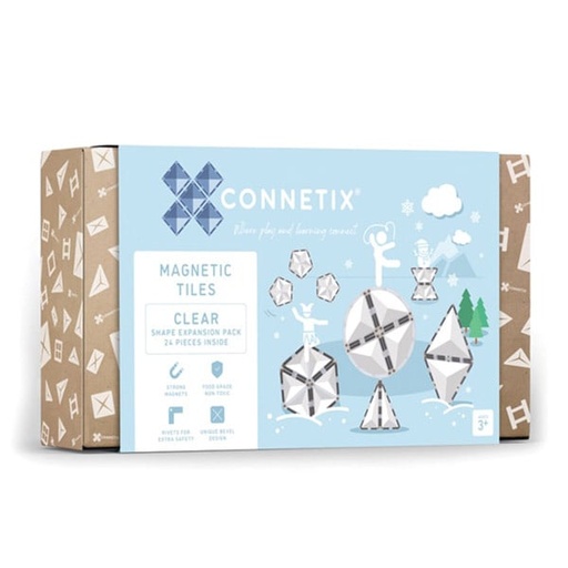 Connetix Tiles Clear Shape Expansion Pack 24 pc magnetic blocks