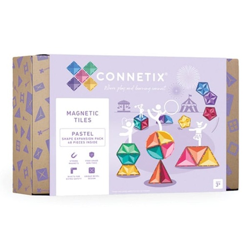 Connetix Tiles Pastel Shape Expansion Pack 48 pc magnetic blocks