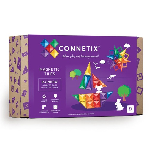 Connetix Tiles Rainbow Rectangle Pack 18 pc magnetic blocks