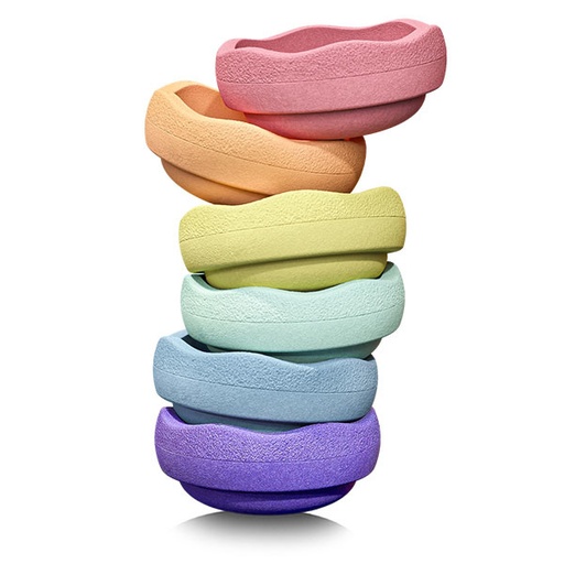 Stapelstein Pastel Rainbow stacking stones 6 pieces